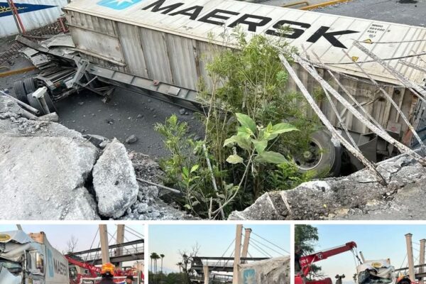 TRÁILER VUELCA EN AVENIDA FIDEL VELÁZQUEZ Y PROVOCA CIERRES VIALES