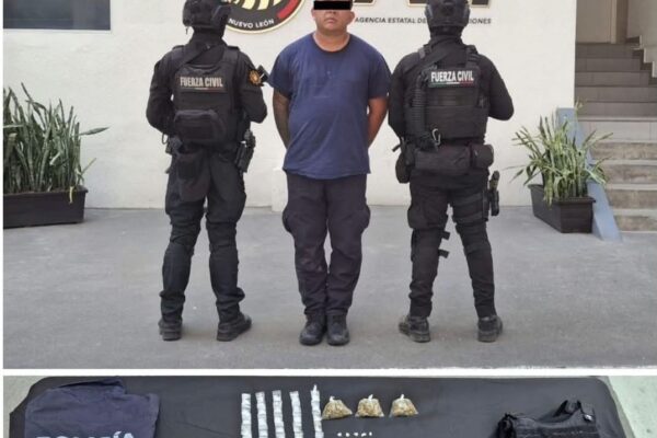 ARRESTAN A PRESUNTO INTEGRANTE DE GRUPO DELICTIVO EN MONTEMORELOS